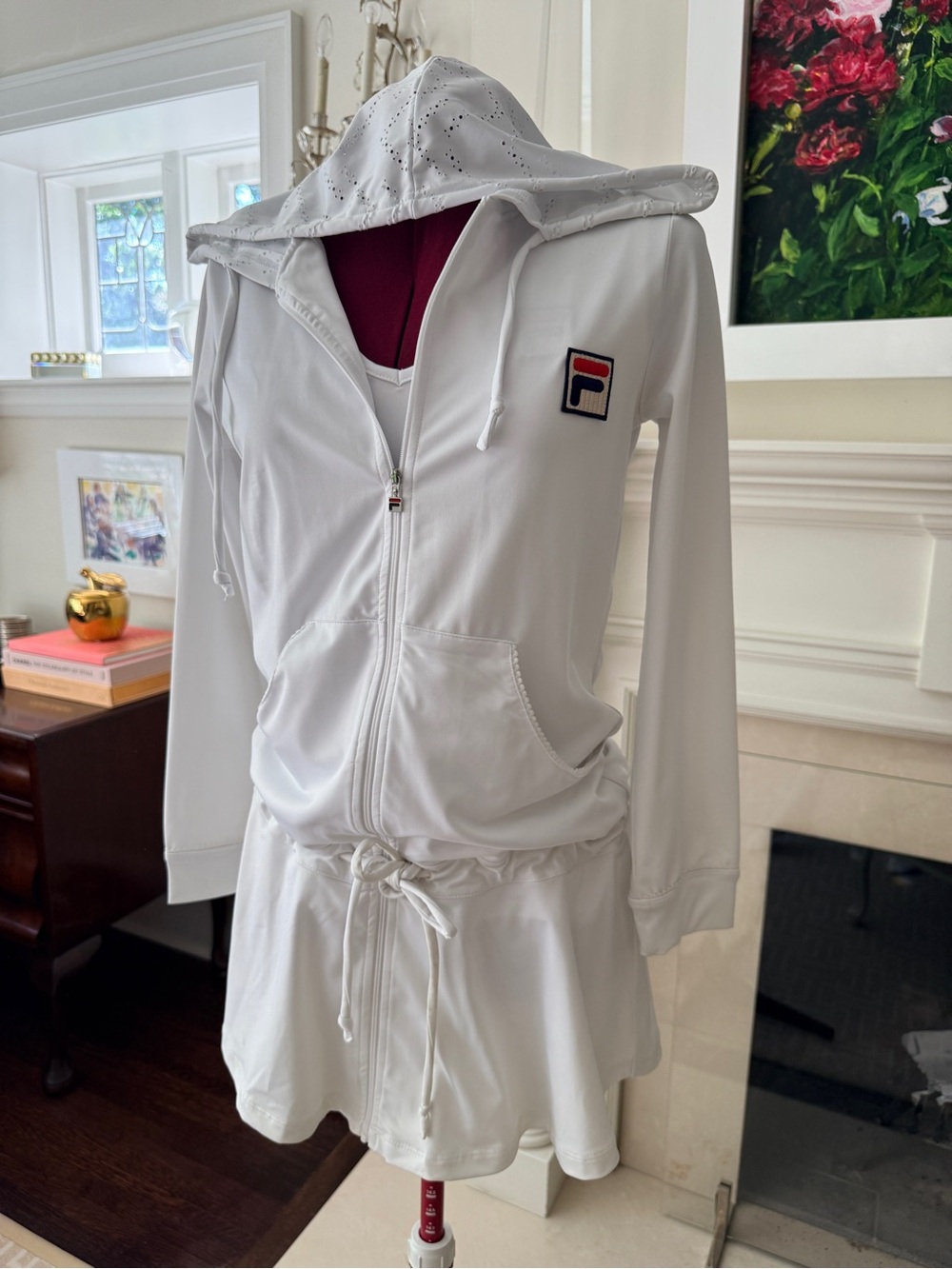 FILA Essentials Lasercut (Whiteline Collection) Zipup Dress + Tank in SMALL